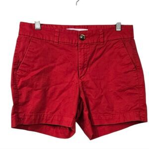 Old Navy Mid-Rise Twill Everyday Shorts 5" Flat Front Pockets Chino Stretch RED